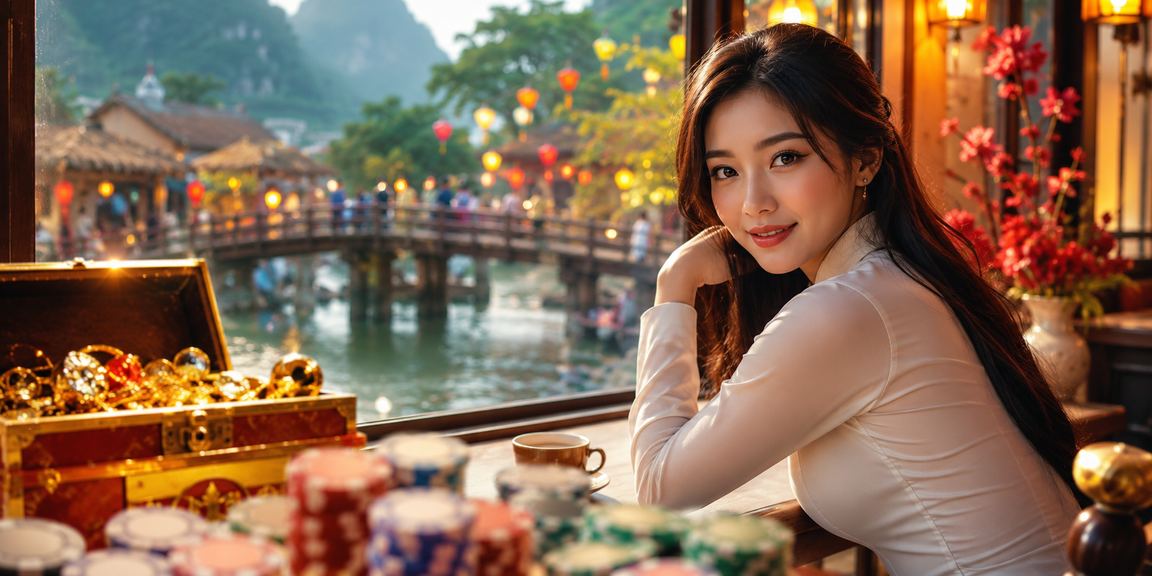 Người dùng tại Ninh Bình xem thông tin hoàn tiền và bonus trên điện thoại bên ly cà phê